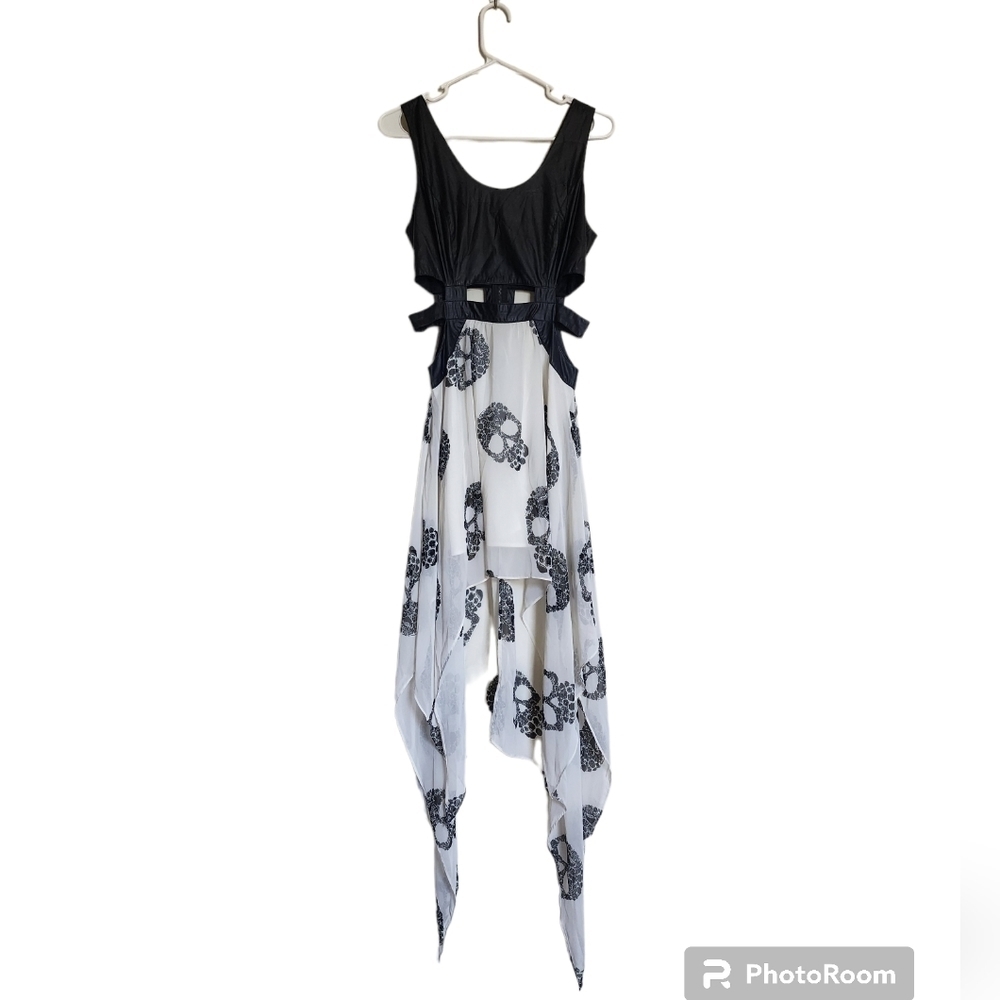 Mustard Seed Skull Print High-low Sleeveless Dress size Medium